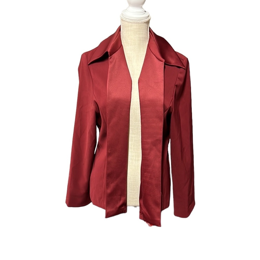 Megan Lee Long Sleeve Business Blazer Jacket Red Womens Size 14